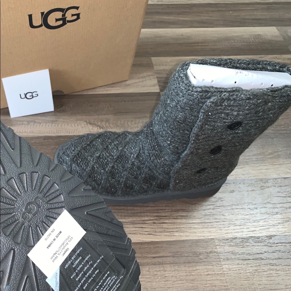 UGG Lattice Cardy Charcoal Boots - Picture 4 of 7